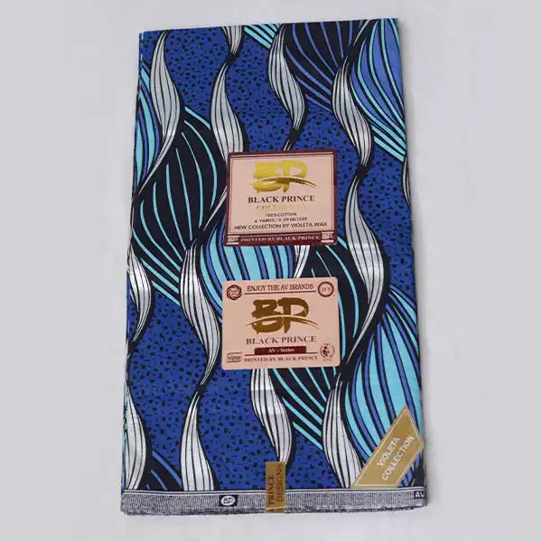 Tissu Prince Noir à motifs Bleus 1 Tissu Prince Noir à motifs bleus en vente chez Baobabmart