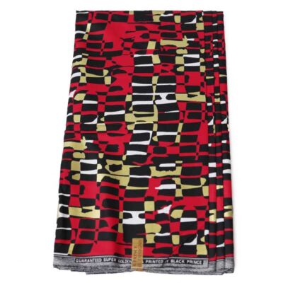 Black Prince Fabric with Multi-colored Prints for Sale at Baobabmart