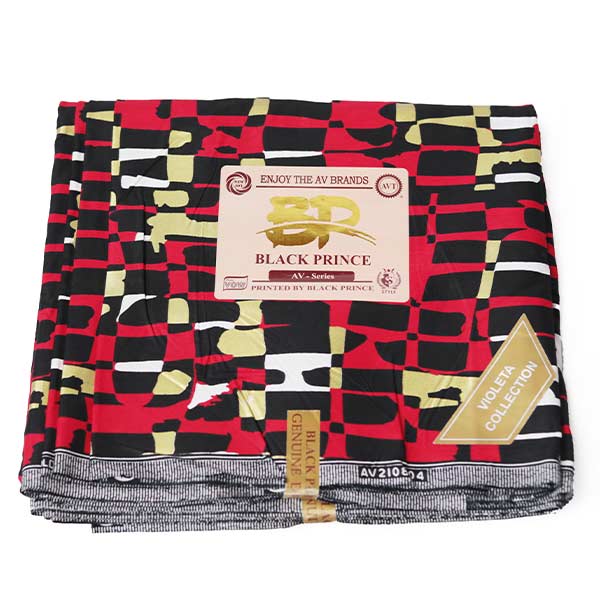Black Prince Fabric with Multi-colored prints 4 Black Prince Fabric with Multi-colored Prints for Sale at Baobabmart