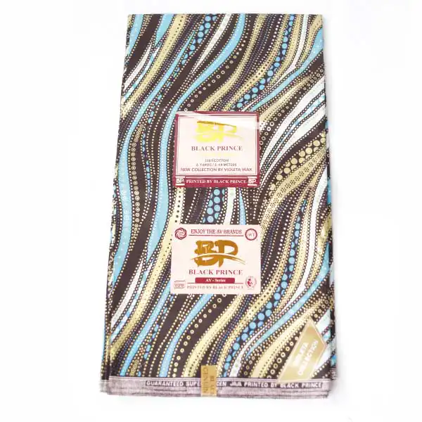 Tissu uniforme multicolore Black Prince à vendre avec des imprimés wax chez Baobabmart