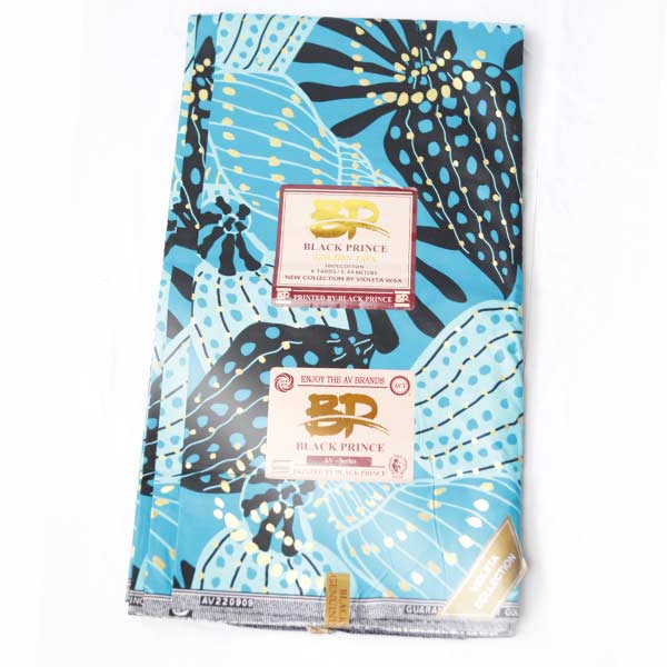 Black and Light Blue Black prince 1 Black and Light Blue Black Prince for Sale with wax prints at Baobabmart