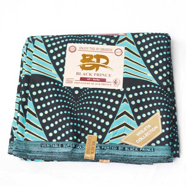 Black and Sky Blue Black Prince Fabric with Printed Dots and Lines 2 Black and Sky Blue Black Prince Fabric for Sale with dots at Baobabmart