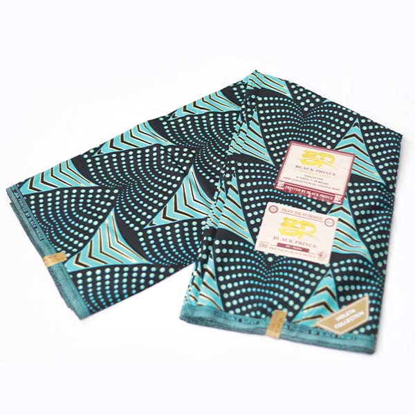 Black and Sky Blue Black Prince Fabric with Printed Dots and Lines 3 Black and Sky Blue Black Prince Fabric for Sale with dots at Baobabmart