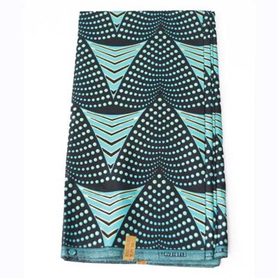 Black and Sky Blue Black Prince Fabric for Sale with dots at Baobabmart