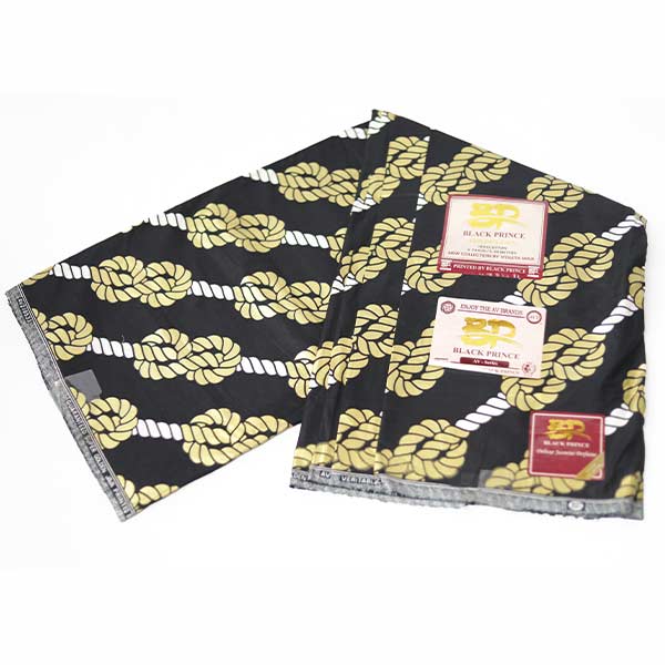 Black and Yellow Black Prince Fabric with knots print 2