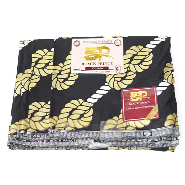 Black and Yellow Black Prince Fabric with knots print 3