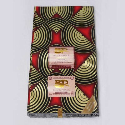 Black Prince Fabric with Printed Golden Half Circles at Baobabmart