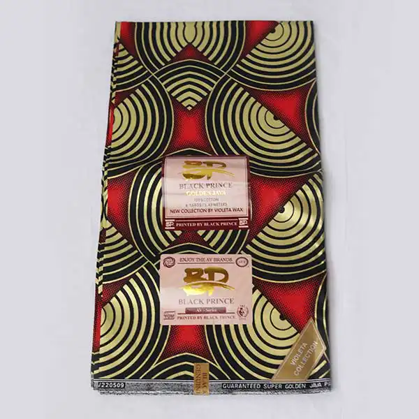 Tissu Prince Noir avec imprimé demi-cercles dorés chez Baobabmart