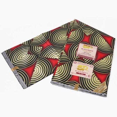 Black Prince Fabric with Printed Golden Half Circles at Baobabmart