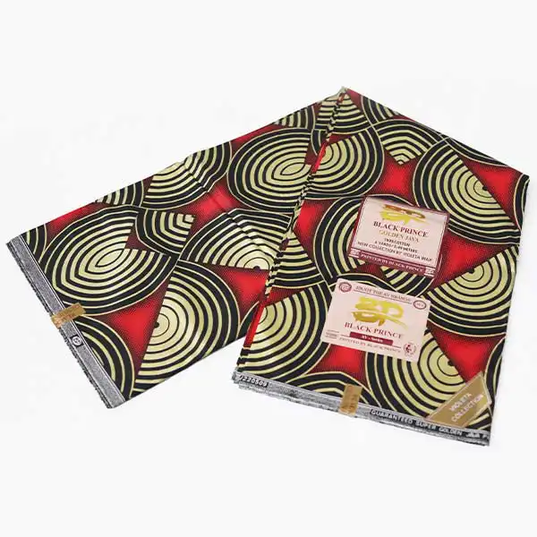 Tissu Prince Noir avec imprimé demi-cercles dorés chez Baobabmart