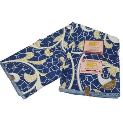 African Blue and Gold Black Prince Fabric for Sale at Baobabmart