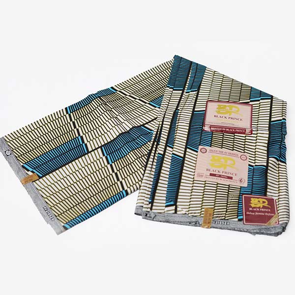 Blue and White Black Prince Fabric with Black Lines 2 Close-up of Blue and White Black Prince Fabric with Black Lines showing design