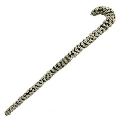 African Carved Cowrie Walking Stick – handcrafted functional art at BaobabMart.