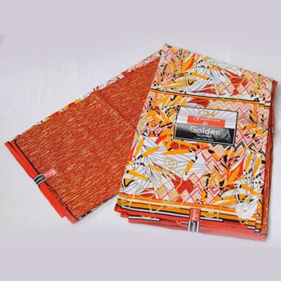 Fashion de Golden Orange Fabric with Prints
