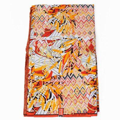 Fashion de Golden Orange Fabric with Prints