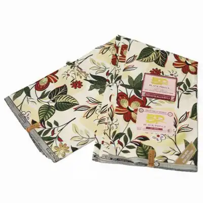 Close-up of Floral Black Prince Fabric from Violeta Collection for Sale showing florals
