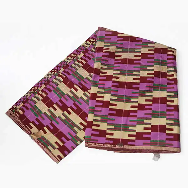 Ghanaian Kente-inspired Hitarget Fabric – vibrant African-inspired fabric at BaobabMart.