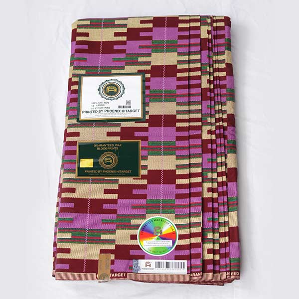 Ghanaian Kente-inspired Hitarget fabric 4 Ghanaian Kente-inspired Hitarget Fabric – vibrant African-inspired fabric at BaobabMart.