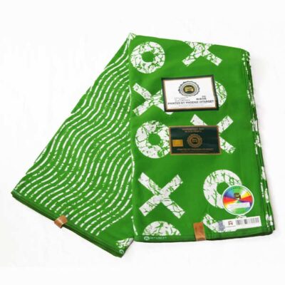 Hitarget XO Green Fabric for Sale – bold, stylish fabric available at BaobabMart.