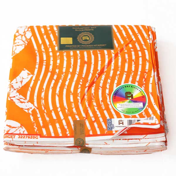 Hitarget XO orange fabric 1 African Hitarget XO Orange Fabric for Sale with zesty orange XO prints at Baobabmart