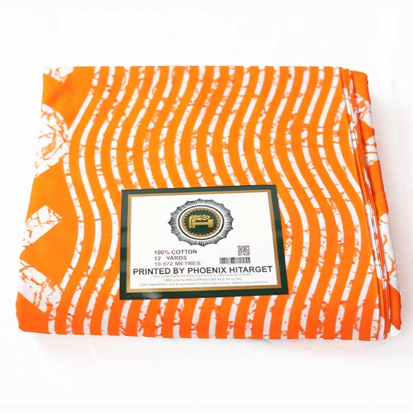 Hitarget XO orange fabric 3 African Hitarget XO Orange Fabric for Sale with zesty orange XO prints at Baobabmart