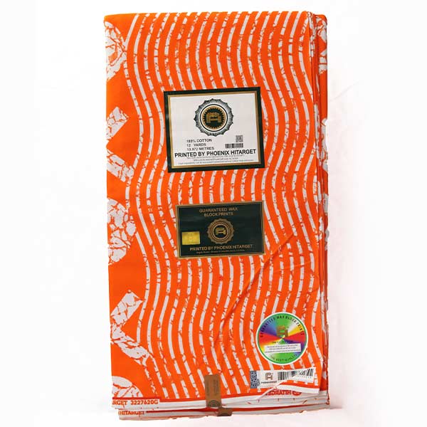 Hitarget XO orange fabric 5 African Hitarget XO Orange Fabric for Sale with zesty orange XO prints at Baobabmart