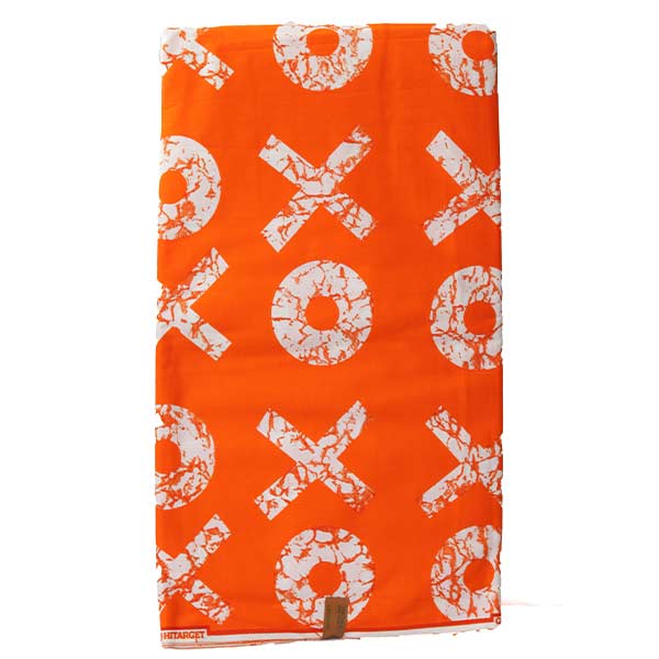 Hitarget XO orange fabric 6 African Hitarget XO Orange Fabric for Sale with zesty orange XO prints at Baobabmart