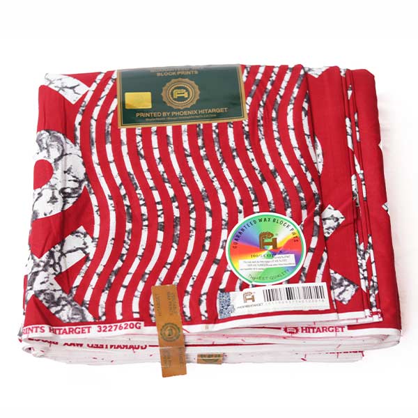 Hitarget XO red fabric 1 African Hitarget XO Red Fabric for Sale – bold, stylish fabric available at BaobabMart.