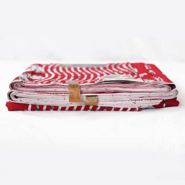Hitarget XO red fabric 2 African Hitarget XO Red Fabric for Sale – bold, stylish fabric available at BaobabMart.