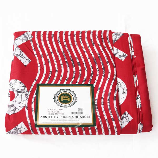 Hitarget XO red fabric 3 African Hitarget XO Red Fabric for Sale – bold, stylish fabric available at BaobabMart.