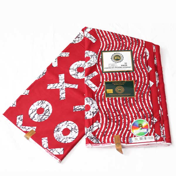 Hitarget XO red fabric 4 African Hitarget XO Red Fabric for Sale – bold, stylish fabric available at BaobabMart.