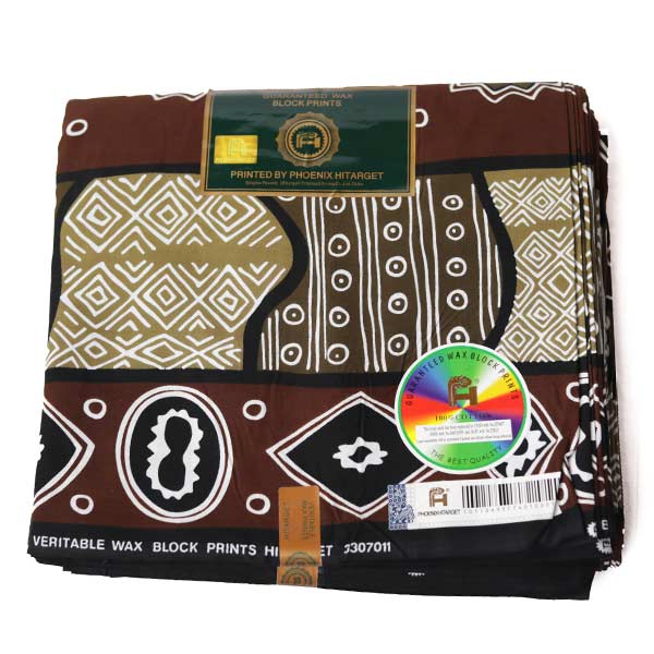 Fabric with Black Ox-Blood and White African Prints – bold, stylish fabric available at BaobabMart.