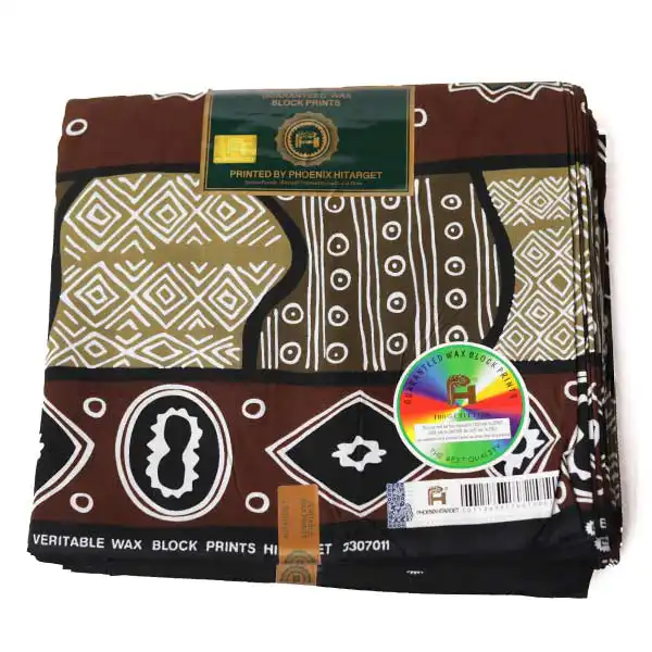 Fabric with Black Ox-Blood and White African Prints – bold, stylish fabric available at BaobabMart.