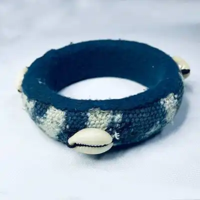 Quality Unisex Ndop Material Bracelet – authentic African accessory available at BaobabMart.