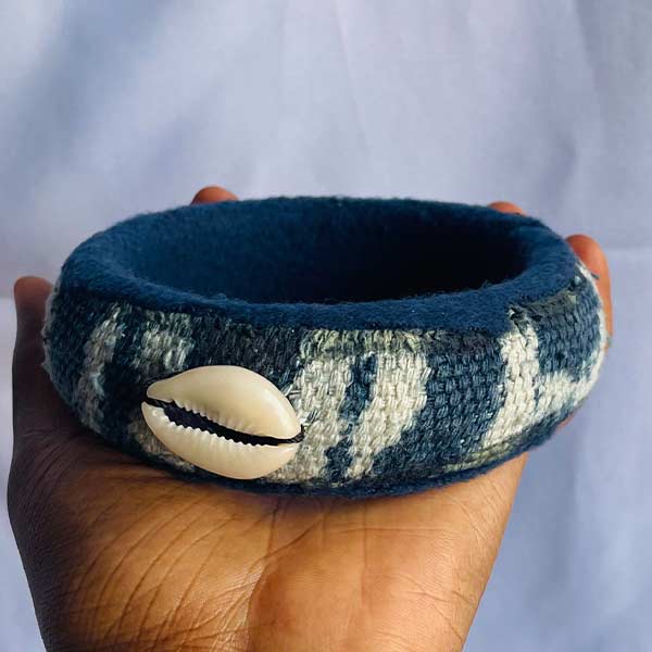 Quality Unisex Ndop Material Bracelet – authentic African accessory available at BaobabMart.