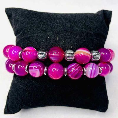Pink Natural Fashion Stone Bracelets for Sale – authentic handmade jewelry at BaobabMart.