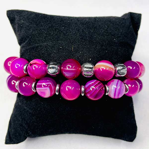 Pink Natural Fashion Stone Bracelets for Sale – authentic handmade jewelry at BaobabMart.