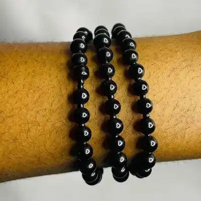 The DyDa Set Unisex Round Black Stone Bracelets for Sale – elegant jewelry set at BaobabMart.