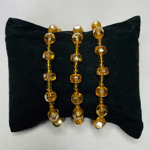 Yellow Gold Nude Crystal Bracelets – elegant jewelry set at BaobabMart.