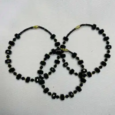 Noela Set Unisex Black Crystal Bracelets – elegant jewelry set at BaobabMart.