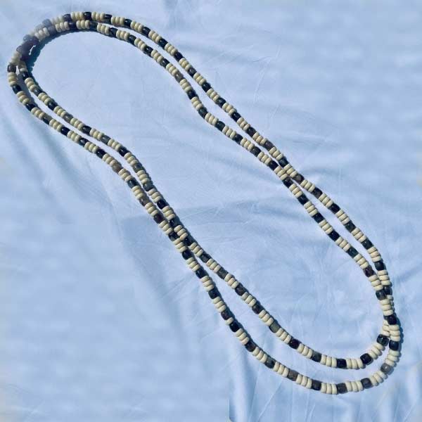 Traditional brown and cream white necklace 2 Traditional Brown and Cream White Necklace – authentic accessory available at BaobabMart.