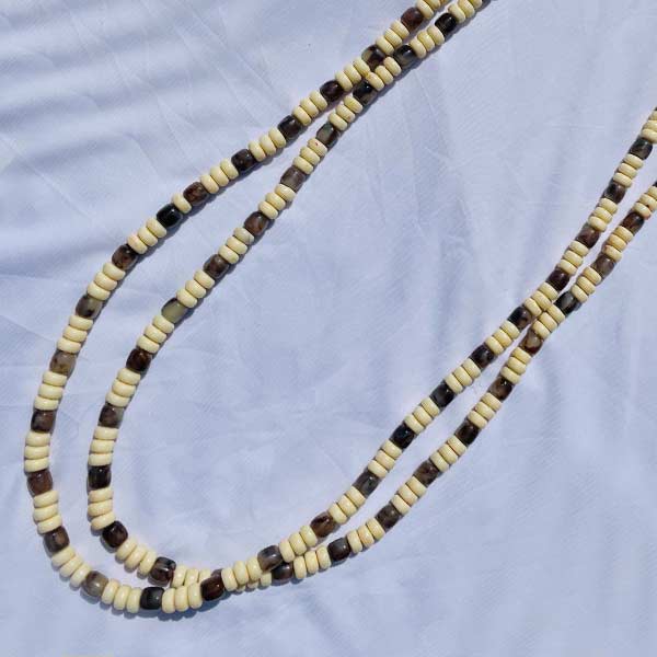 Traditional brown and cream white necklace 3 Traditional Brown and Cream White Necklace – authentic accessory available at BaobabMart.