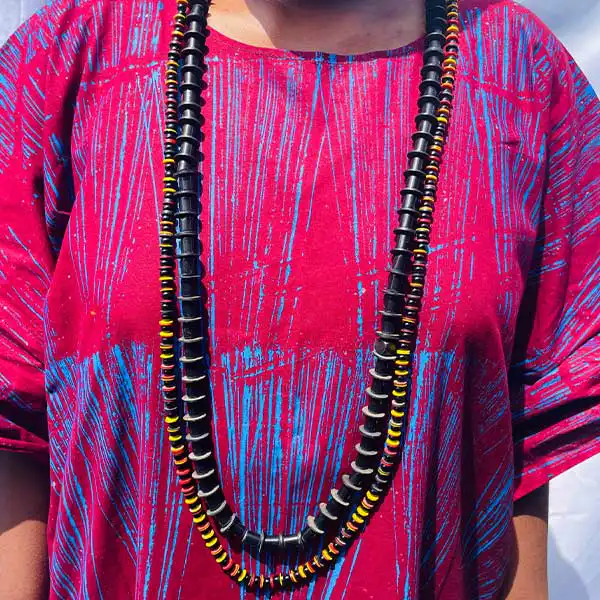 Unisex Small Size Jigida Long Necklace online – a distinctive African accessory available at BaobabMart.