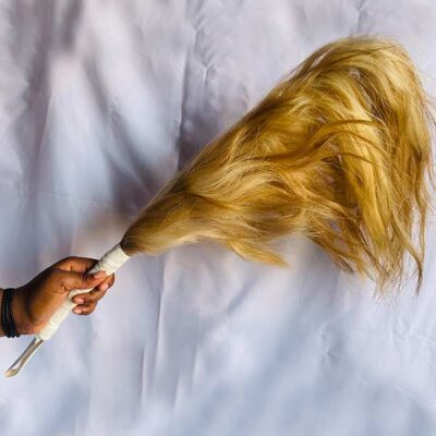 Natural African White Horse Tail – authentic cultural accessory available at BaobabMart.