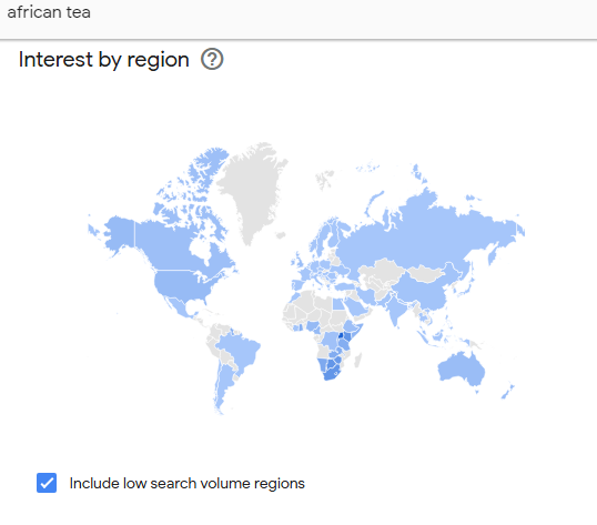 Countries with the high level of african tea consumption