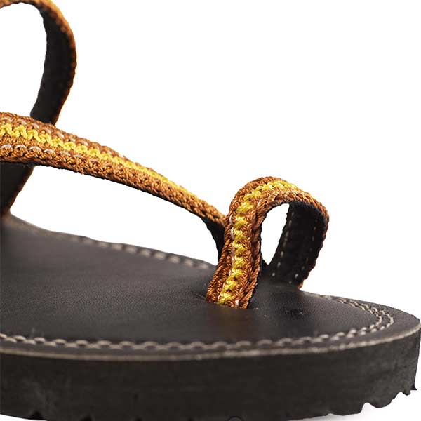 Handmade unisex sandal with yellow and orange twine 4