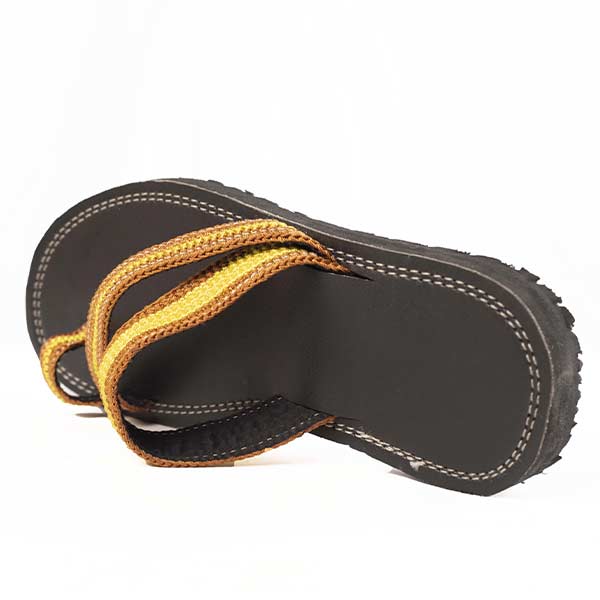 Handmade unisex sandal with yellow and orange twine 7 Handmade Unisex Sandal with Yellow and Orange Twine