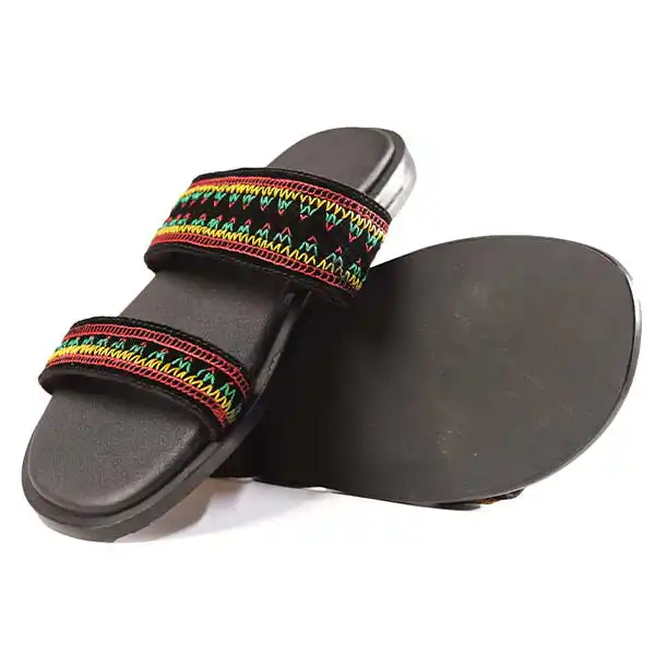 Vibrant African Male Handmade Sandal with Toghu Patterns now! Comfy leather and bold Toghu designs for all. Stocks are low, don’t wait. Buy now at Baobabmart! (204 characters)
