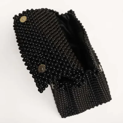 Black Beaded Pearl Handbag with Free Delivery