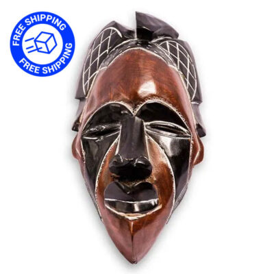 Vintage African Tikar Mask with Free Shipping - Male African Tikar Mask